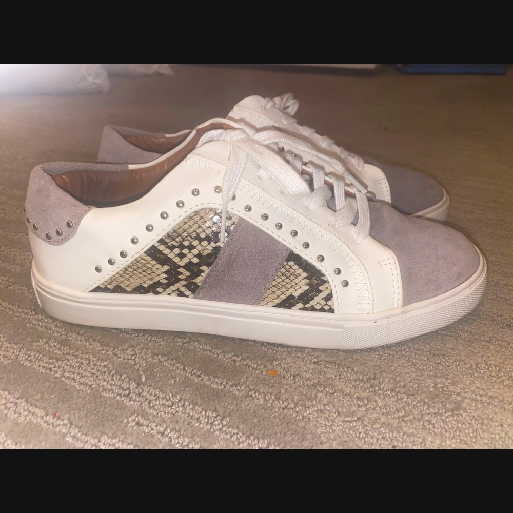Steve Madden Annita Snake Skin Suede Sneakers shoe Womens - Picture 5 of 9